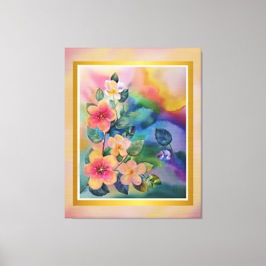 Farbige Springbrasse mit Blume Leinwanddruck (Vorderseite)