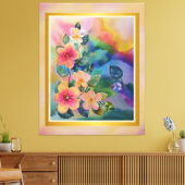 Farbige Springbrasse mit Blume Leinwanddruck (Insitu (Wohnzimmer))