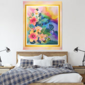 Farbige Springbrasse mit Blume Leinwanddruck (Insitu (Schlafzimmer))