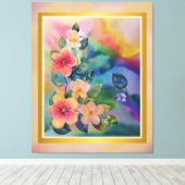 Farbige Springbrasse mit Blume Leinwanddruck (Insitu (Holzboden))