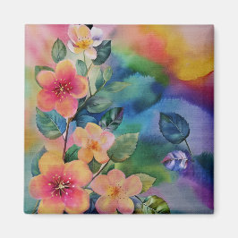 Farbige Springbrasse mit Blume Mag Magnet