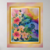Farbige Springbrasse mit Blume Poster (Vorne)