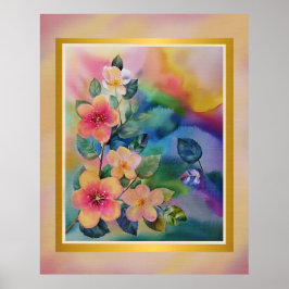Farbige Springbrasse mit Blume Poster