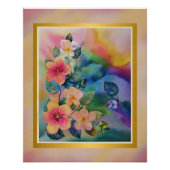 Farbige Springbrasse mit Blume Poster (Vorderseite)