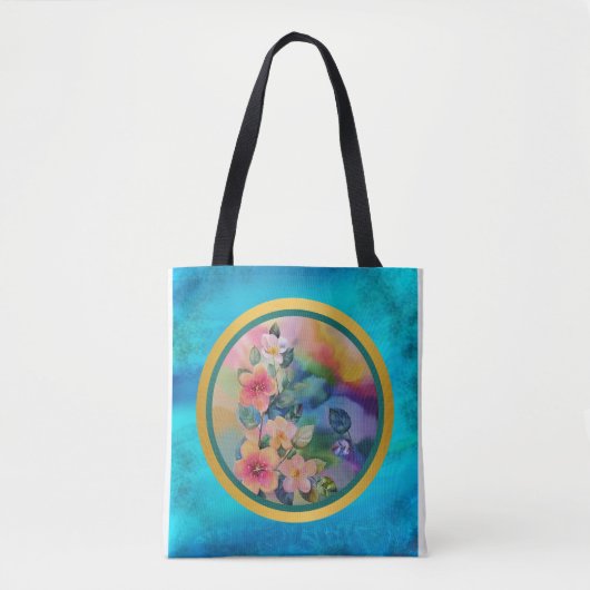 Farbige Springbrasse mit Blume Tasche (Vorderseite)