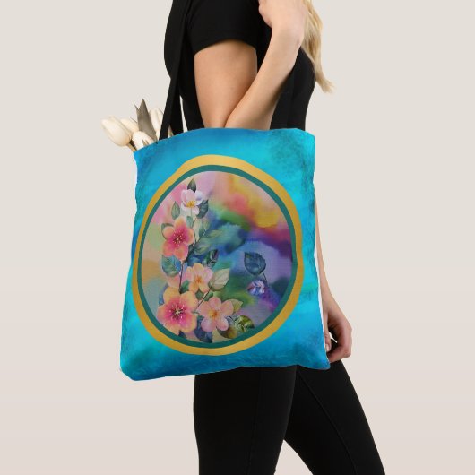 Farbige Springbrasse mit Blume Tasche (Von Nahem)