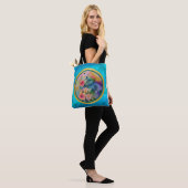 Farbige Springbrasse mit Blume Tasche (Am Model)