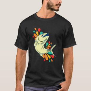 Farbige springende Fisch Humor Spritzer Ozean Szen T-Shirt