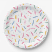 Farbige Sprinklen in Pastellfarben Pappteller (Vorderseite)