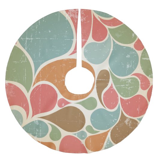 Farbige Spritzer: abstraktes Retro-Muster. Polyester Weihnachtsbaumdecke (Vorderseite)
