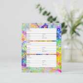 Farbige Spritzer-Adressbuchseite (Stehend Vorderseite)