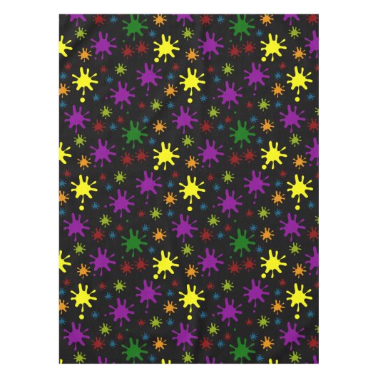 Farbige Spritzer auf schwarzem Hintergrund Tischdecke (Vorderseite)