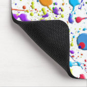 Farbige Spritzer auf Weiß Mousepad (Ecke)