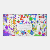 Farbige Spritzer auf Weiß Schreibtischunterlage (Tastatur & Maus)