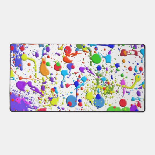 Farbige Spritzer auf Weiß Schreibtischunterlage (Vorderseite)