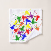 Farbige Spritzer Badhandtuch Set (Waschlappen)