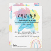 Farbige Spritzer-Dusche Einladung (Vorne/Hinten)