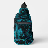 Farbige Spritzer Hatching Effect Blau & Schwarz Crossbody Bag (Vorderseite)