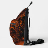 Farbige Spritzer Hatching Effect Orange & Black Crossbody Bag (Rechts)