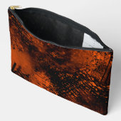 Farbige Spritzer Hatching Effect Orange & Black Zubehörtasche (Offen)