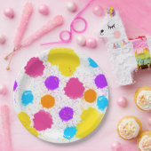 Farbige Spritzer Pappteller (Party)