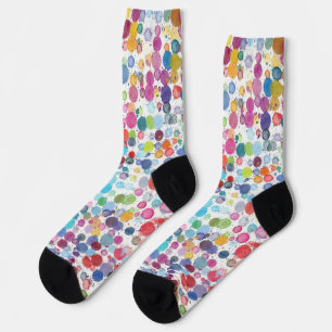 Farbige Spritzer Punkte Socken