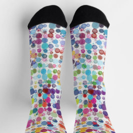 Farbige Spritzer Punkte Socken