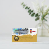 Farbige Spritzer-Rollbürste Visitenkarte (Stehend Vorderseite)