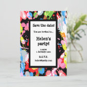 Farbige Spritzer Save the Date (Stehend Vorderseite)