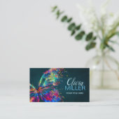 Farbige Spritzer-Schmetterlingskarte Visitenkarte (Stehend Vorderseite)