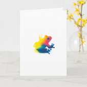 Farbige Spritzpaint Frog Silhouette Card Karte (Gelbe Blume)
