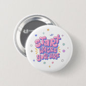 Farbige Sprüchezitate in Blasenlettern Button (Vorne & Hinten)