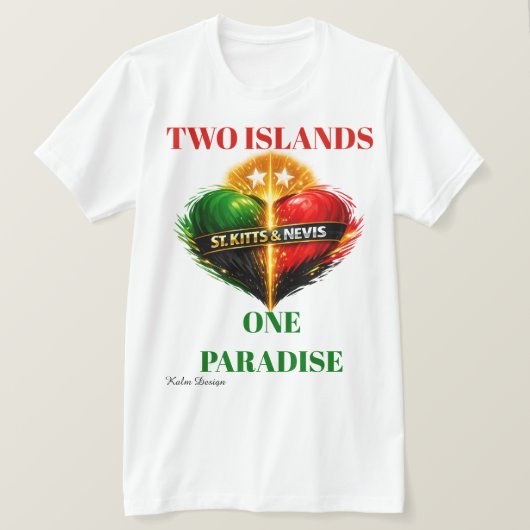 Farbige St. Kitts & Nevis T-Shirt (Design vorne)
