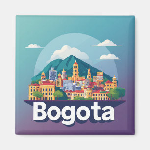 Farbige Stadtansicht von Bogota Magnet