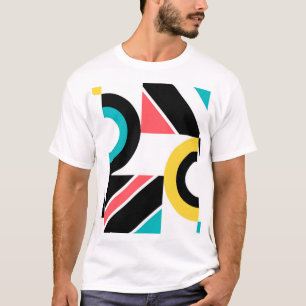 Farbige, städtische, trendige, moderne geometrisch T-Shirt