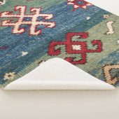 Farbige Stahlblau hellgrün  Sherpadecke (3/4)