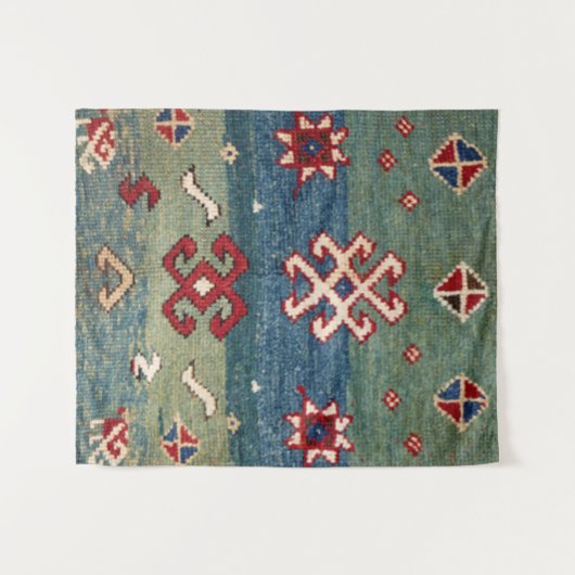 Farbige Stahlblau hellgrün  Wandteppich (Vorderseite (Horizontal))