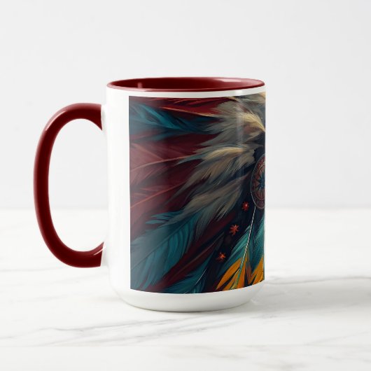 Farbige Stammesgeist-Kunstprint Tasse (Links)