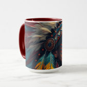 Farbige Stammesgeist-Kunstprint Tasse (Vorderseite Links)