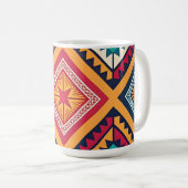 Farbige Stammesmuster Kaffeetasse (VorderseiteRechts)