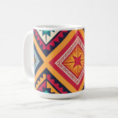 Farbige Stammesmuster Kaffeetasse (Vorderseite Links)