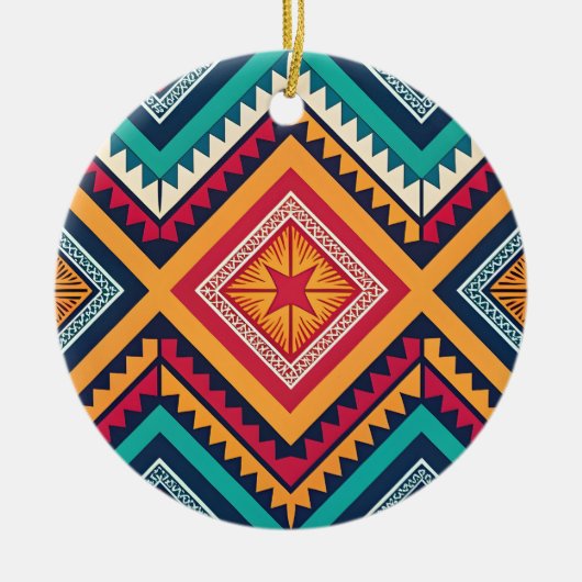 Farbige Stammesmuster Keramik Ornament (Vorne)