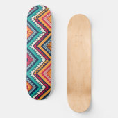 Farbige Stammesmuster Skateboard (Vorderseite)