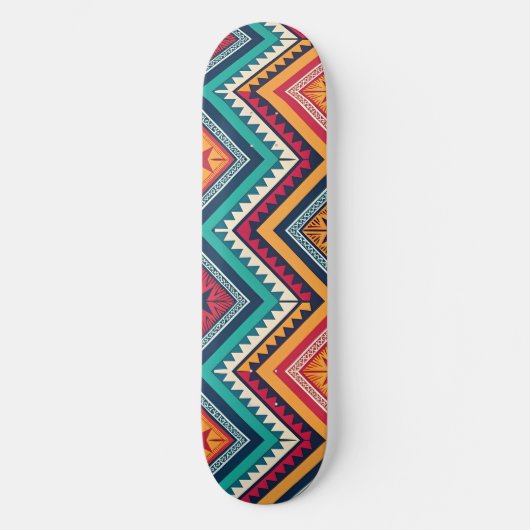 Farbige Stammesmuster Skateboard (Vorderseite)