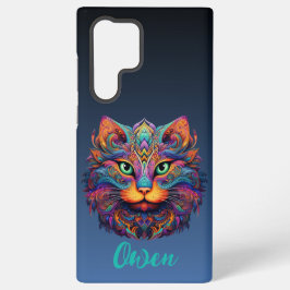 Farbige Stammkatze mit Individuelle Name Samsung Galaxy Hülle