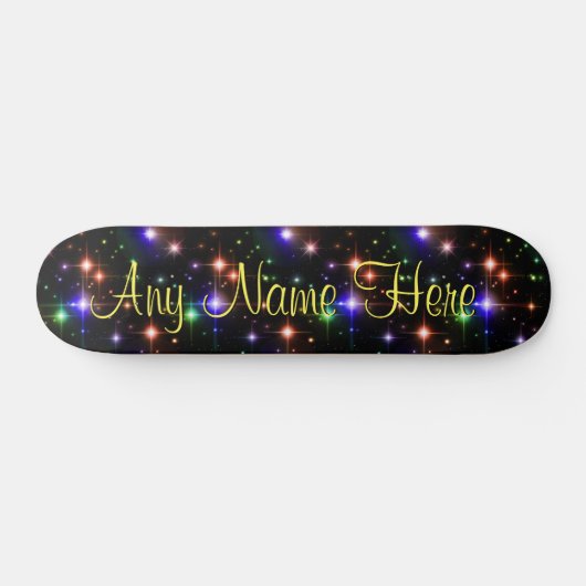 Farbige Stars Personalisiert Name Skate Board Skateboard (Horizontal)