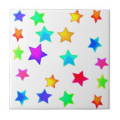 Farbige Stars Tile Fliese (Vorderseite)