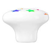 Farbige Stars Türknopf Keramikknauf (Seitenansicht)