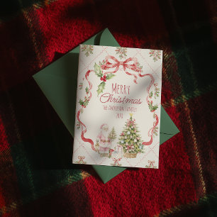 Farbige Stechpalmen-Beeren Weihnachtsmann Weihnach Feiertagskarte
