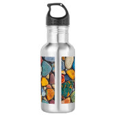 Farbige Steine Edelstahlflasche (Rückseite)